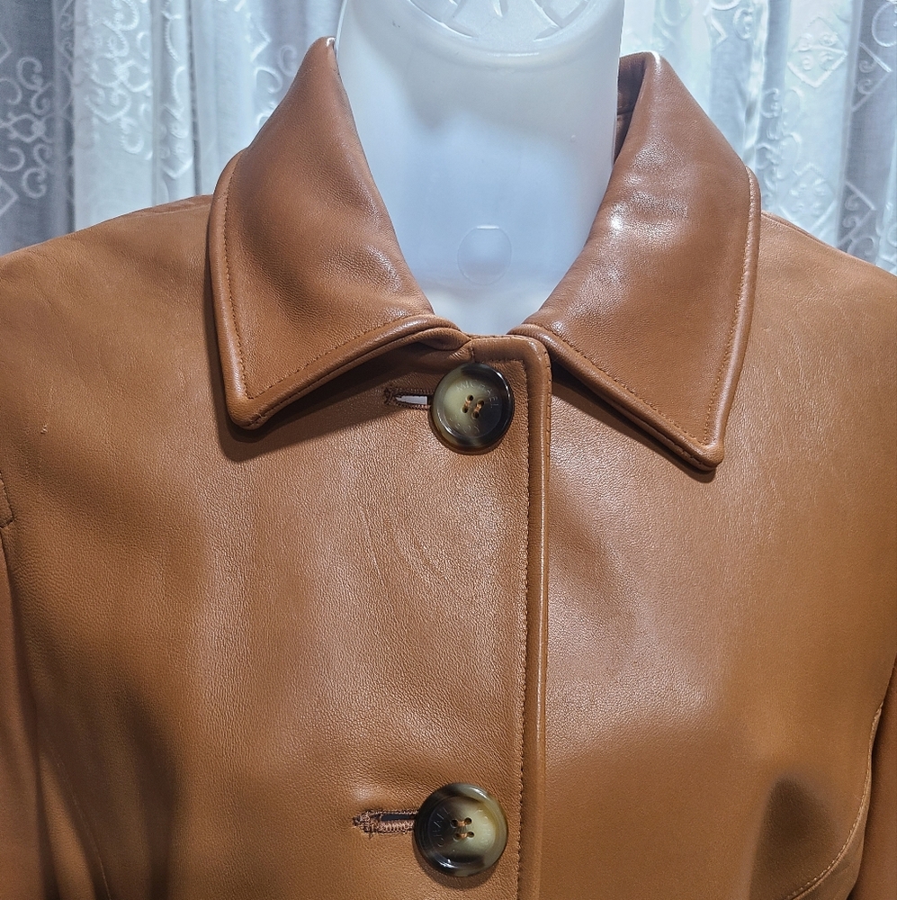 💢 Buy One Get One Of Equal Or Lesser Price - Classic Tan Leather Jacket - Picture 5 of 9
